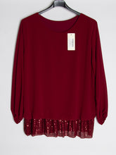 Chiffon bluse m. Paillet bund - Brystmål 130 cm. - Ingen returret - ITNOV24
